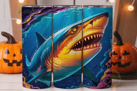 Shark Eye Digital Art 20oz Tumbler Wrap Sublimation PixelChick 