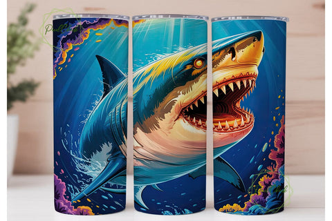 Shark Eye Digital Art 20oz Tumbler Wrap Sublimation PixelChick 