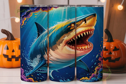 Shark Eye Digital Art 20oz Tumbler Wrap Sublimation PixelChick 
