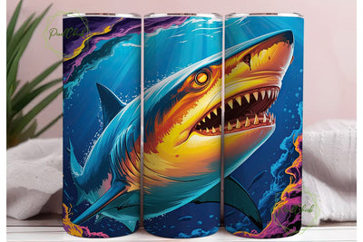 Shark Eye Digital Art 20oz Tumbler Wrap Sublimation PixelChick 