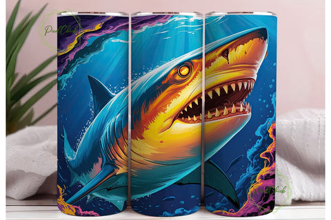 Shark Eye Digital Art 20oz Tumbler Wrap Sublimation PixelChick 