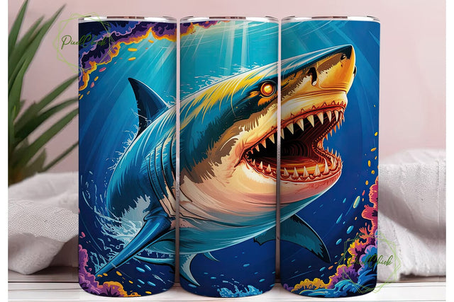 Shark Eye Digital Art 20oz Tumbler Wrap Sublimation PixelChick 