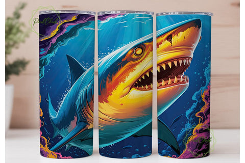 Shark Eye Digital Art 20oz Tumbler Wrap Sublimation PixelChick 