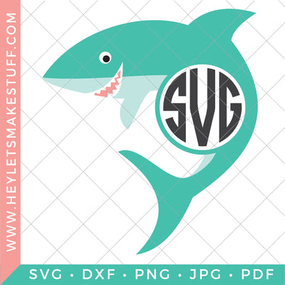 Shark Monogram SVG Hey Let's Make Stuff 