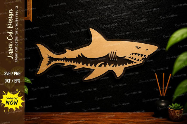 Shark Ocean Predator Laser Cut Svg Design SVG Regulrcrative 