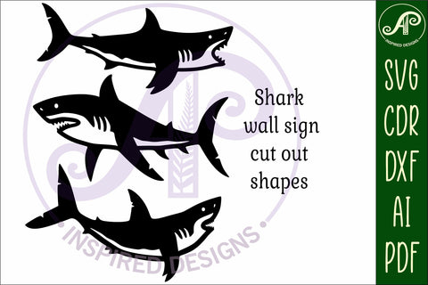 Shark silhouette laser cut out SVG file SVG APInspireddesigns 