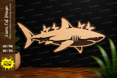 Shark Silhouette Laser Cut SVG SVG Regulrcrative 