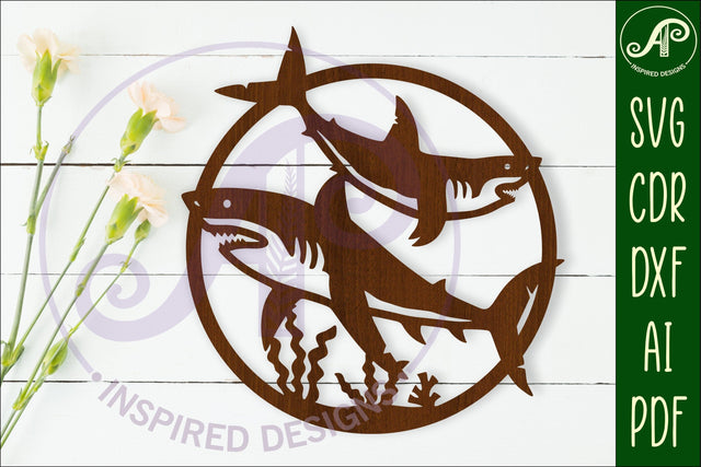 Shark wall art sign, SVG file SVG APInspireddesigns 