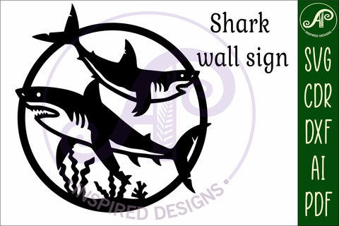 Shark wall art sign, SVG file SVG APInspireddesigns 
