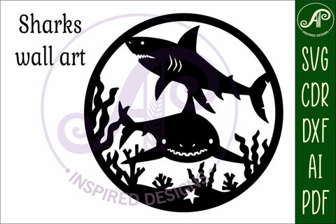Sharks wall art sign, SVG file SVG APInspireddesigns 