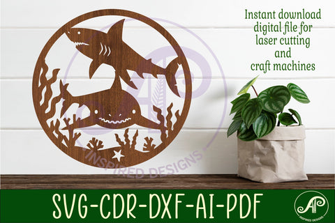 Sharks wall art sign, SVG file SVG APInspireddesigns 