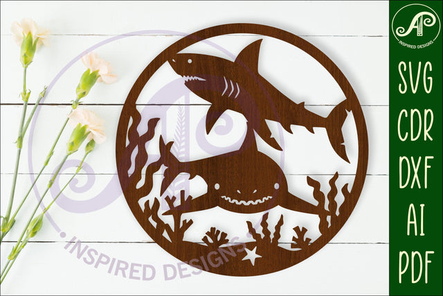 Sharks wall art sign, SVG file SVG APInspireddesigns 
