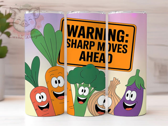 Sharp Moves Ahead 20oz Tumbler, Warning Sharp Moves Ahead, Tumbler Wrap, Sublimation Design, 20oz Tumbler, Kitchen Humor, Cooking Fun Sublimation Lara' s Designs 