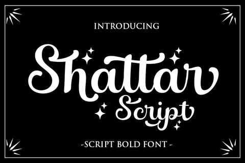 Shattar Script Font RomieStudio 