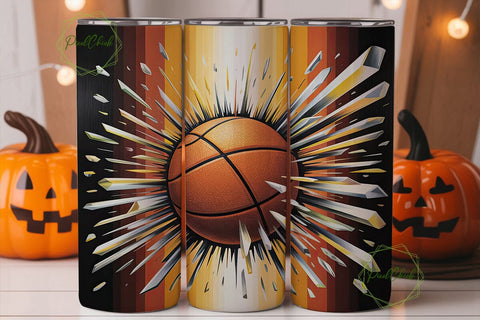 Shattered Basketball 20oz Tumbler Wrap Sublimation PixelChick 