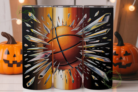 Shattered Basketball 20oz Tumbler Wrap Sublimation PixelChick 