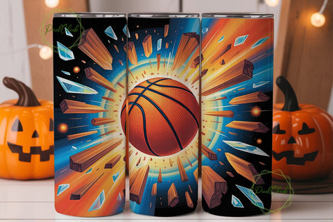 Shattered Basketball Explosion Tumbler Sublimation PixelChick 