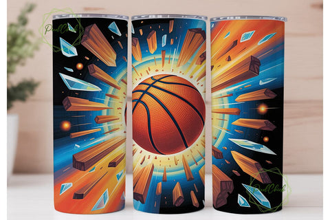 Shattered Basketball Explosion Tumbler Sublimation PixelChick 