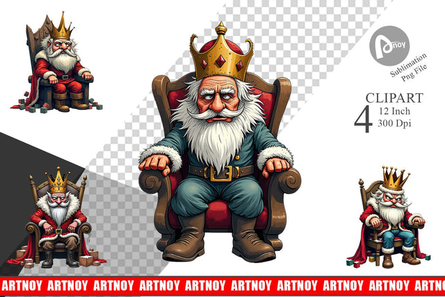 Shattered Nutcracker King Clipart Sublimation artnoy 