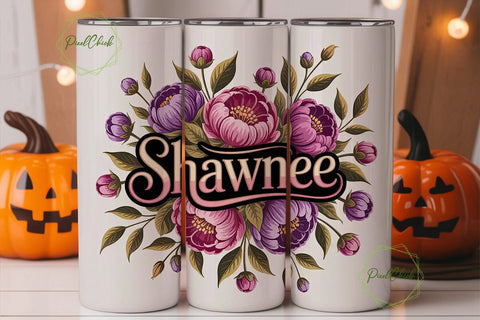 Shawnee Floral Tumbler Wrap Sublimation PixelChick 