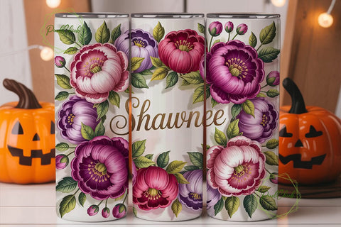 Shawnee Floral Tumbler Wrap Sublimation PixelChick 