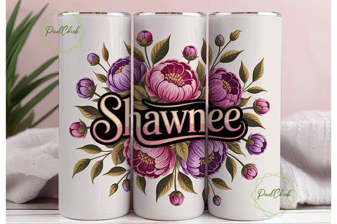 Shawnee Floral Tumbler Wrap Sublimation PixelChick 