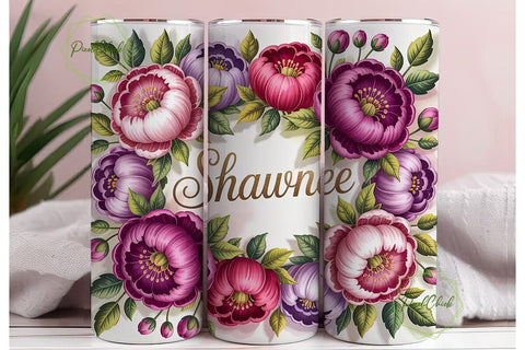 Shawnee Floral Tumbler Wrap Sublimation PixelChick 
