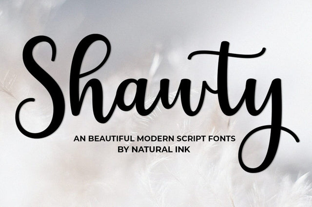 Shawty Script Font Studio Natural Ink 