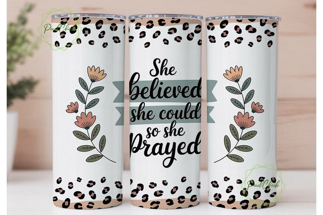 She Believed Tumbler Design Sublimation PixelChick 
