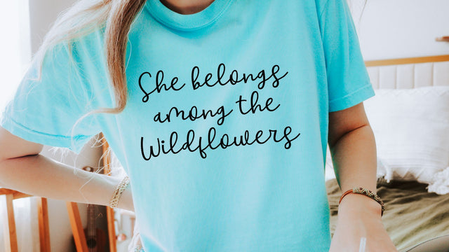 She Belongs Among The Wildflowers SVG, Boho Floral Quote SVG, Wildflower Cut File SVG So Fontsy VIP Design Shop 