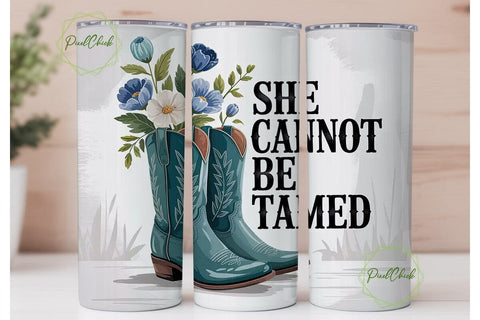 She Cannot Be Tamed 20oz Tumbler Wrap Sublimation PixelChick 