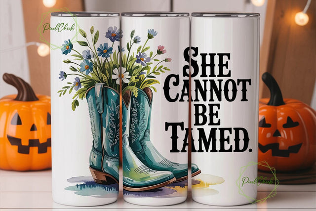 She Cannot Be Tamed 20oz Tumbler Wrap Sublimation PixelChick 