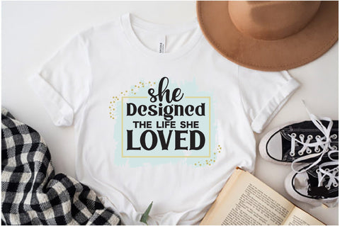 She designed a life she loved messy bun png sublimation design download, messy bun woman png, business woman png, sublimate download Sublimation Jagonath Roy 