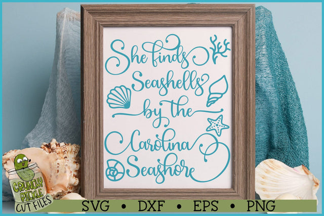 She Finds Seashells by the Carolina Seashore SVG SVG Crunchy Pickle 