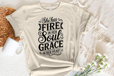 She has fire in her soul and grace in her heart SVG Angelina750 