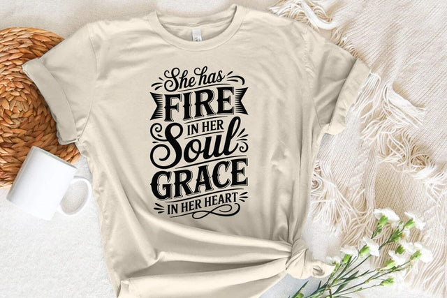 She has fire in her soul and grace in her heart SVG Angelina750 