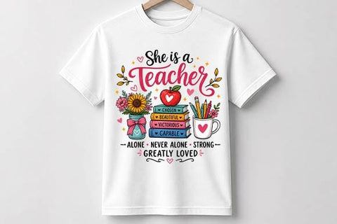She Is a Teacher PNG, Teacher Appreciation Sublimation SVG BillahCrafts 