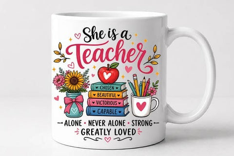 She Is a Teacher PNG, Teacher Appreciation Sublimation SVG BillahCrafts 