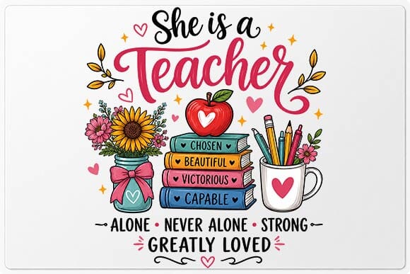 She Is a Teacher PNG, Teacher Appreciation Sublimation SVG BillahCrafts 