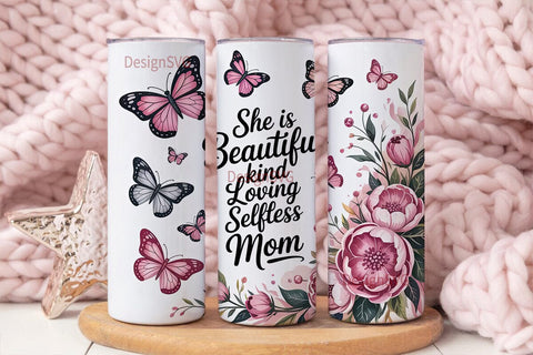She Is Beautiful Mom 20oz Tumbler Wrap Sublimation DesignSVG 