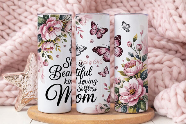 She Is Beautiful Mom 20oz Tumbler Wrap Sublimation DesignSVG 