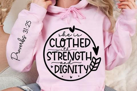 She Is Clothed With Strength Sleeve SVG Design SVG Regulrcrative 