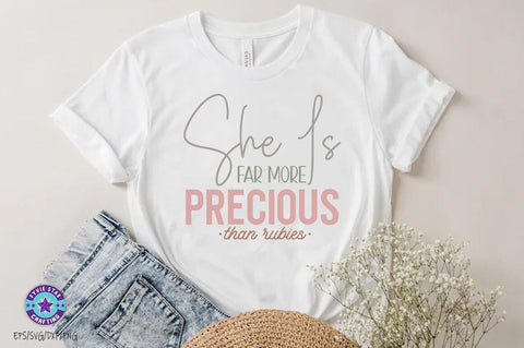 She is far more precious than rubies, Christian SVG PNG, Christian Quote SVG FiveStarCrafting 
