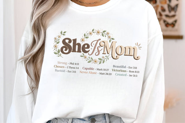 She is Mom Christian Mothers Day Design 2 Sublimation designmaster24 