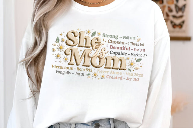 She is Mom Christian Mothers Day Design Sublimation designmaster24 