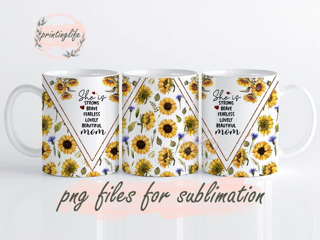 She is Mom Mug Wrap Design, Instant Digital Design Download Mug Wrap Design, Mug Design PNG Sublimation PrintingLife 