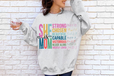 She is Mom PNG I She Is Strong PNG I Mother's Day PNG I Christian Mom Png I Christian Mother Png I Gift For Mom I Mom Life Png I Blessed Mom SVG BB Type Studios 