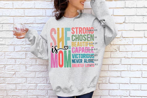 She is Mom PNG, Retro Mother PNG, Blessed Mom Png, Mom Shirt, Mom Life Png, Mother's Day Png, Mom Png, Gift for Mom, Retro Mama Quotes SVG BB Type Studios 