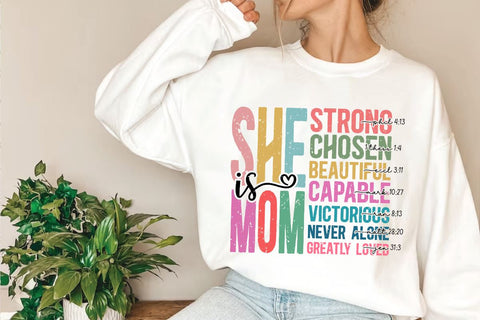 She is Mom PNG, Retro Mother PNG, Blessed Mom Png, Mom Shirt, Mom Life Png, Mother's Day Png, Mom Png, Gift for Mom, Retro Mama Quotes SVG BB Type Studios 
