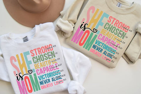 She is Mom PNG, Retro Mother PNG, Blessed Mom Png, Mom Shirt, Mom Life Png, Mother's Day Png, Mom Png, Gift for Mom, Retro Mama Quotes SVG BB Type Studios 